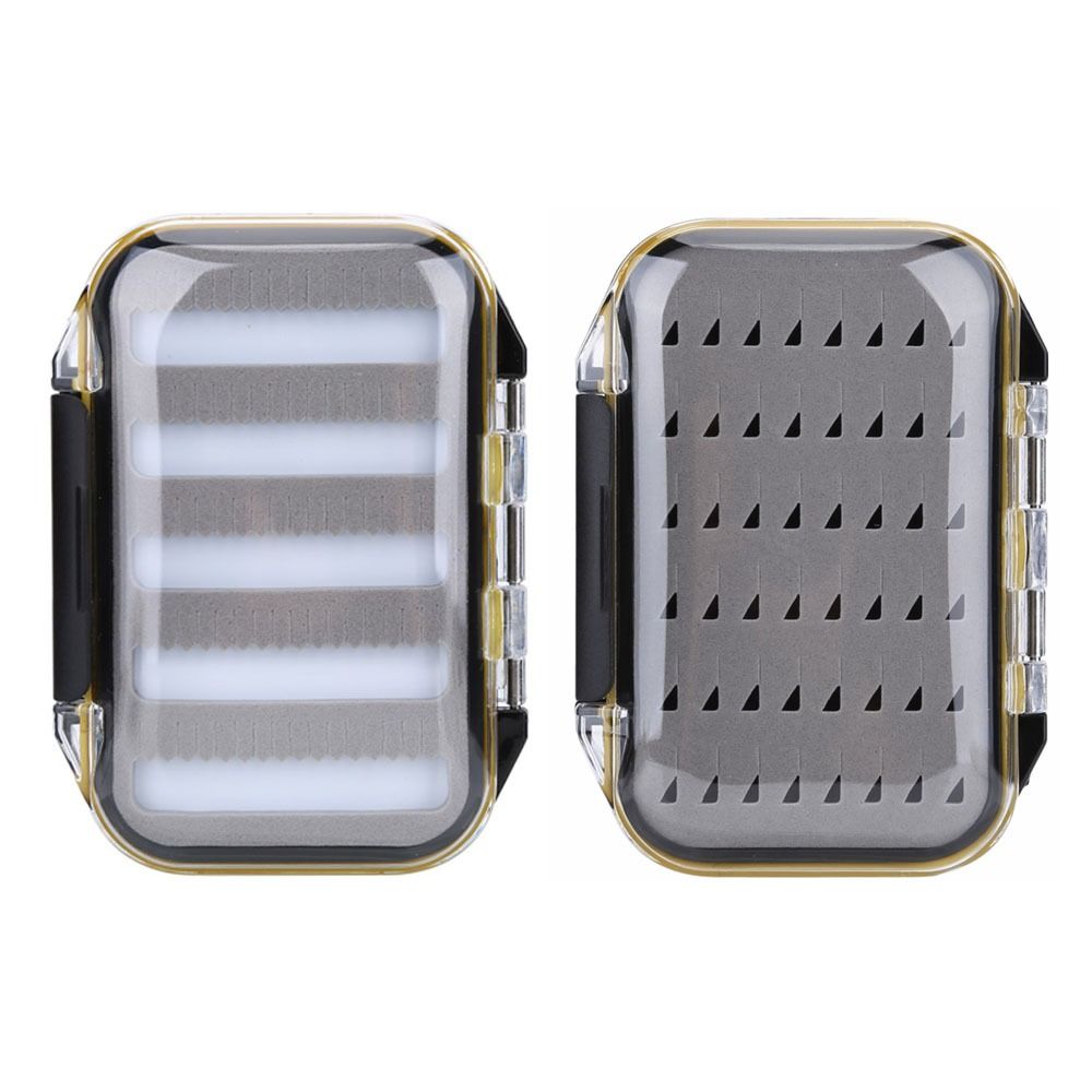 Double Side Fly Fishing Baits Box Plastic Foam Padded Lures Holder Case Waterproof Clear Lid Fly Lure Box Fishing Accessory