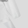 INCERUN Herren V-Ausschnitt Langarm Loose Bandage Wrap Tops Freizeithemden