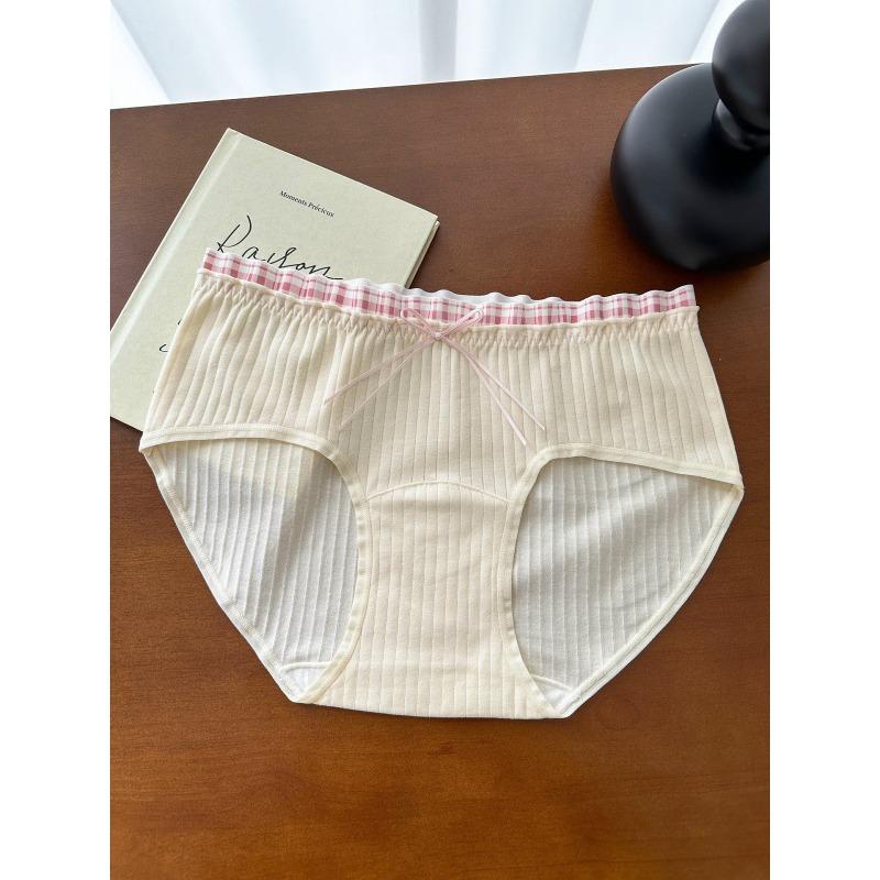Ladies Spring and Autumn New Sweet Lace 10A Antibacterial Extended Crotch Waist Triangle Briefs