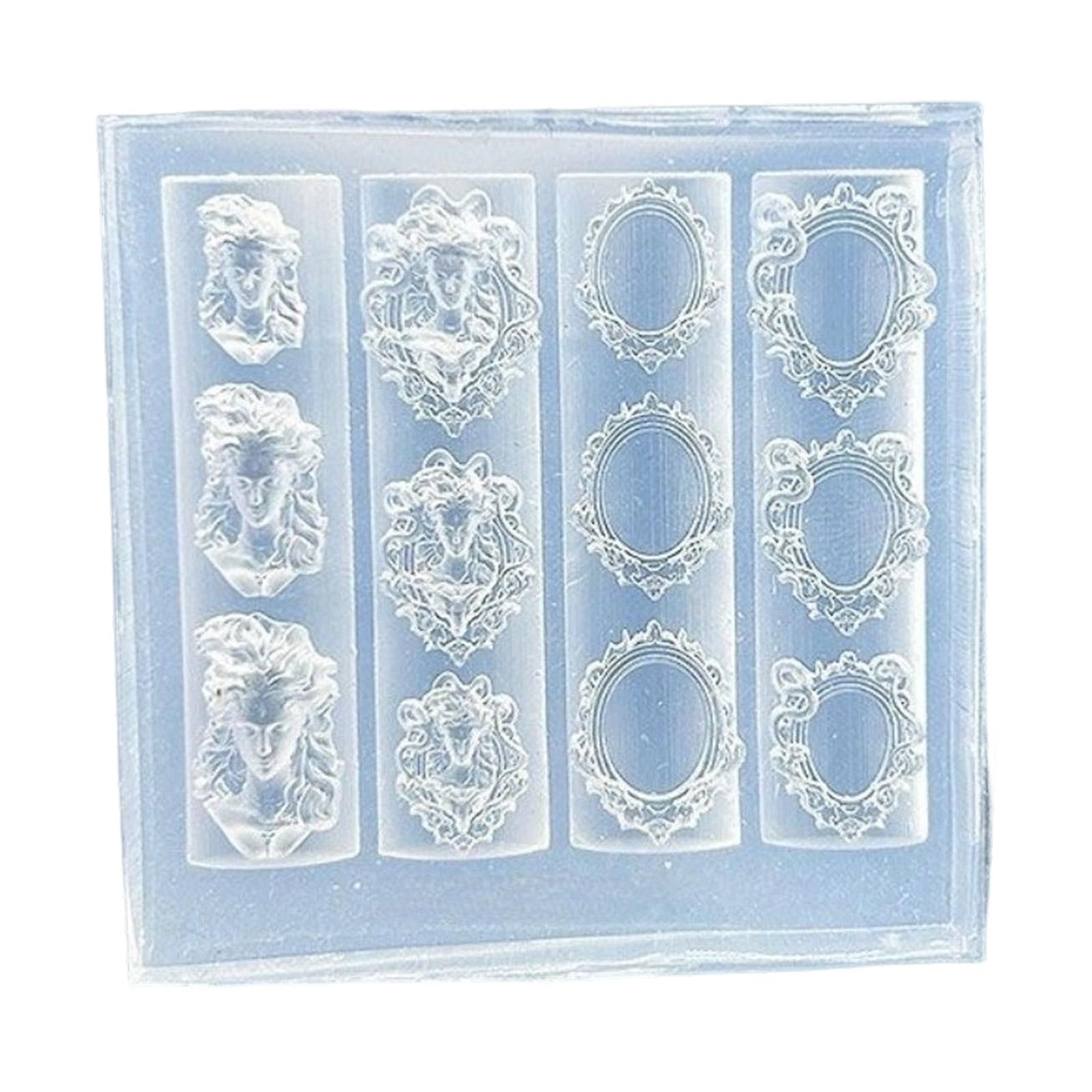 

DIY Silicone Nail Art Template Medusa Frame Mold For Resin Crafts Reusable Flexible Jewelry Decorations 1