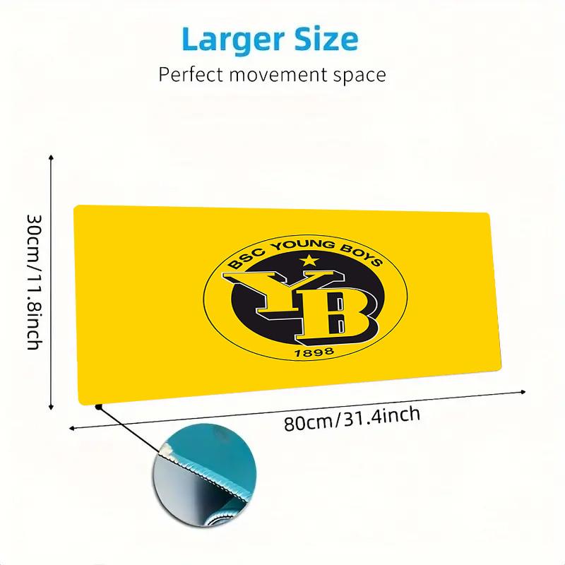 BSC Young Boys Farbiges Mauspads Großes Gaming-Tischkissen Rutschfeste Laptop-Tablet-Große Mauspads XXL-Matte Mini-PC-Spielmatte Mit Verriegeltem Rand