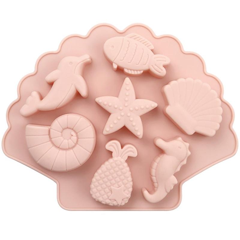 

Under The Sea Silicone Chocolate Mold Ocean Marine Animal Dolphin Mermaid Tail Soap Mold Cake Decorating Tools Cupcake Topper onesize