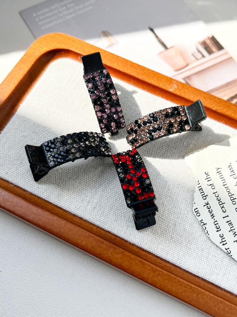 1/2/4Pcs Sparkling Crystal Stone Braided Hair Clips for Women Gift Wedding Party Hair Accessories Hair Barrette with Rhinestones