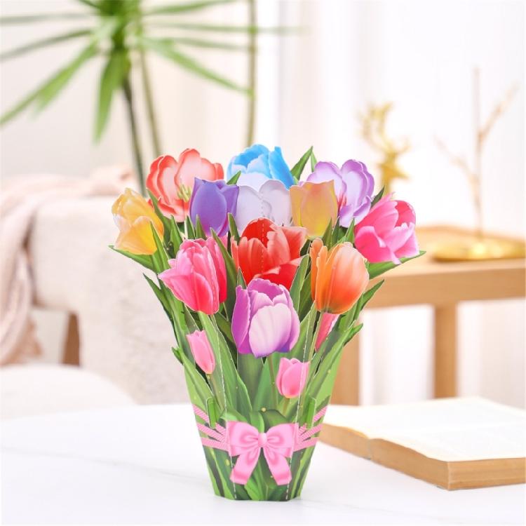 3D Flower Bouquets Popup Cards,Mother Day Greetings Cards Mother Day Gift Cards
