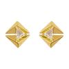 18K Gold Geometric Zircon Square Stud Earrings - High-End Fashion for Women