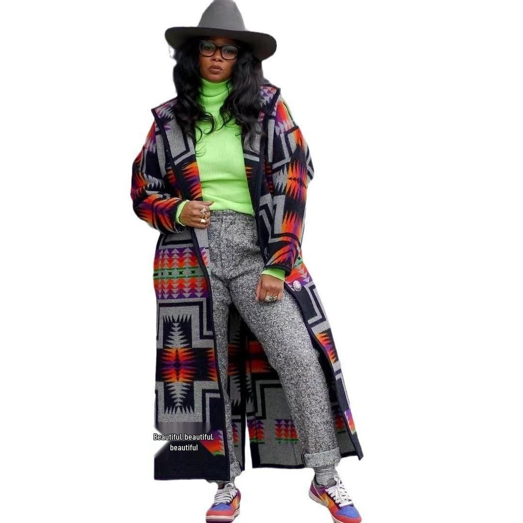 2025 Herbst/Winter Damen Nischendesign Langer Windbreaker