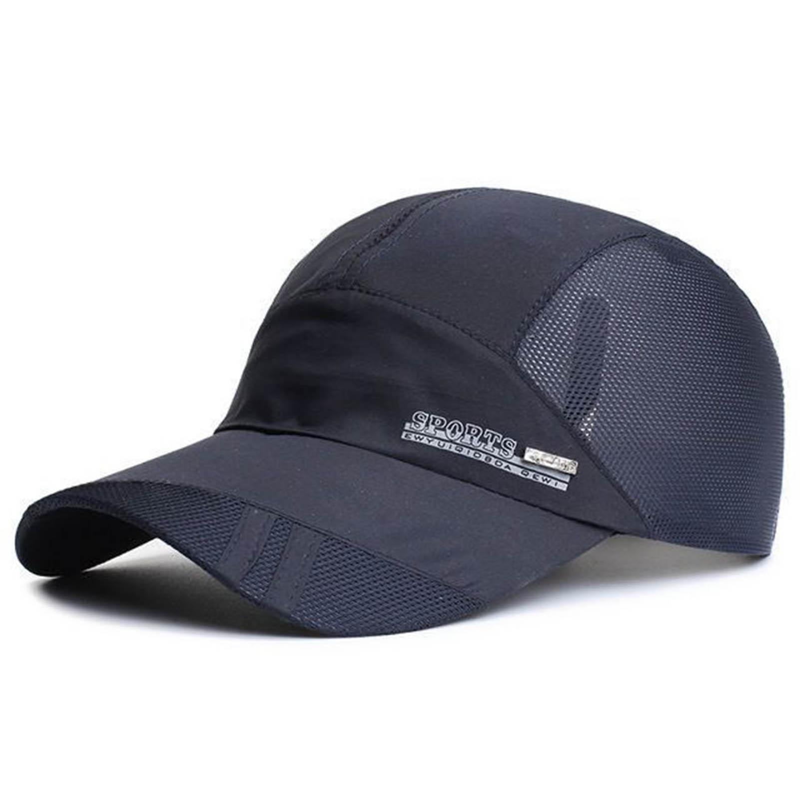 

Mesh Sports Cap Quick Drying Adjustable Sun Protection Hat for Outdoor Activities Breathable Baseball Hat for Men Women темно-синього кольору