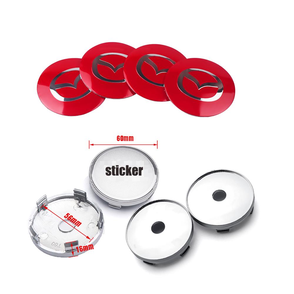 56/60mm Car Wheel Center Hub Caps Auto Emblem Sticker Dust-proof Covers For Mazda CX8 CX-5 CX-3 Atenza Demio MPS 3 Alexa CX4 CX5 YSE4R
