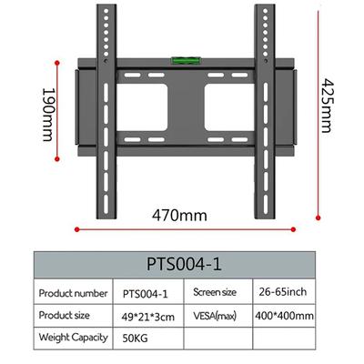 Universal TV Wall Mount Bracket Tilt Adjustable Strengthen Support for 26''-65'' TV Stand Holder Load Up To 50kg VESA 400*400mm