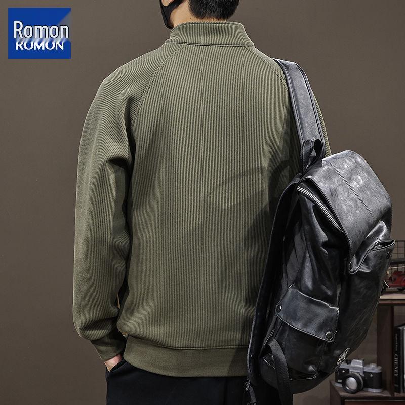 Romon Men's Loose Long Sleeve Sweatshirt - 2025 Trendy Korean Style for Autumn/Winter Casual Wear