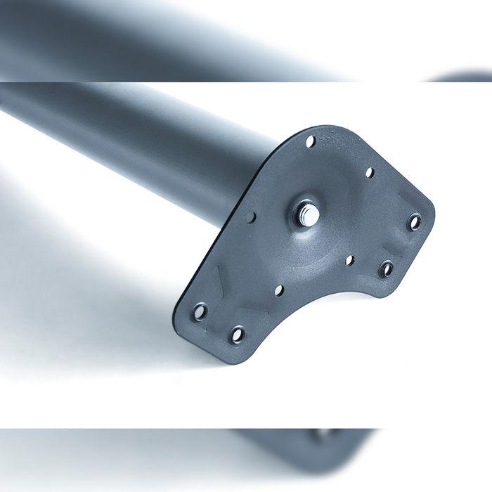 Emuca 4er-Set Tischbeine, Durchmesser 60mm, H 710mm, Stahl, schwarz lackiert