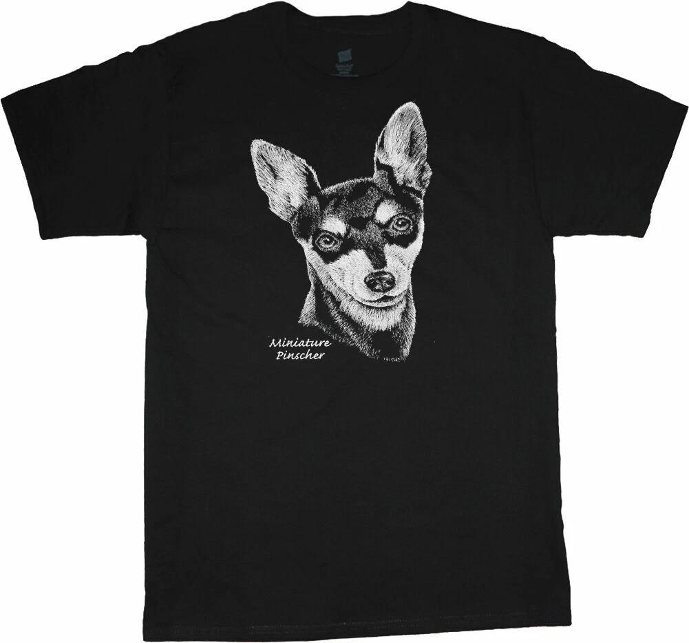 Miniature Pinscher T-shirt Dog Breed Face Portrait Tee Men s Dog Person Gift XS