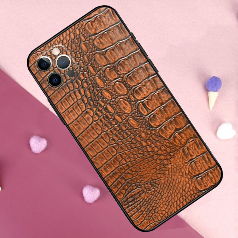 Crocodile Pattern Print Phone Case For iPhone 17 Pro Max 11 14 15 16 Pro Max Plus 12 13 Mini 17 Air 16e Back Cover