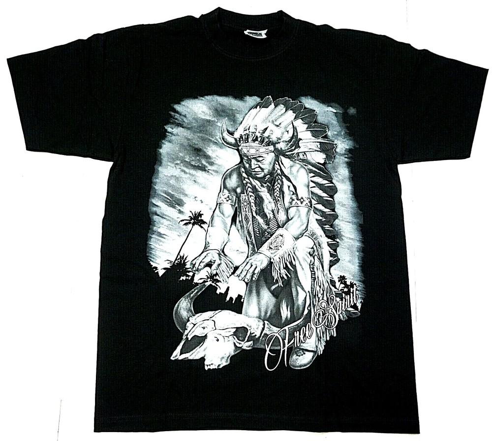 INDIAN T-Shirt Free Spirit Native American Warrior Chief Tee Men s New Unisex T-Shirt XXXXL
