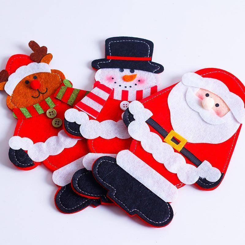 Santa Decorations Christmas Cutlery Sets Party Table Tops Products Decorative