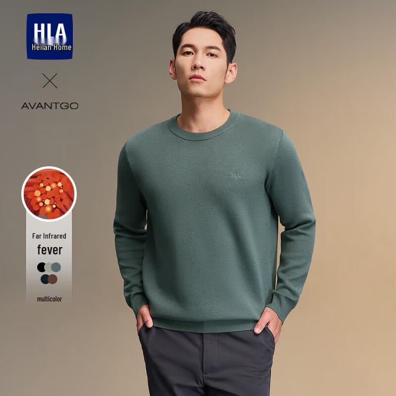 HLA Men's Classic Business Casual Crew Neck Sweater