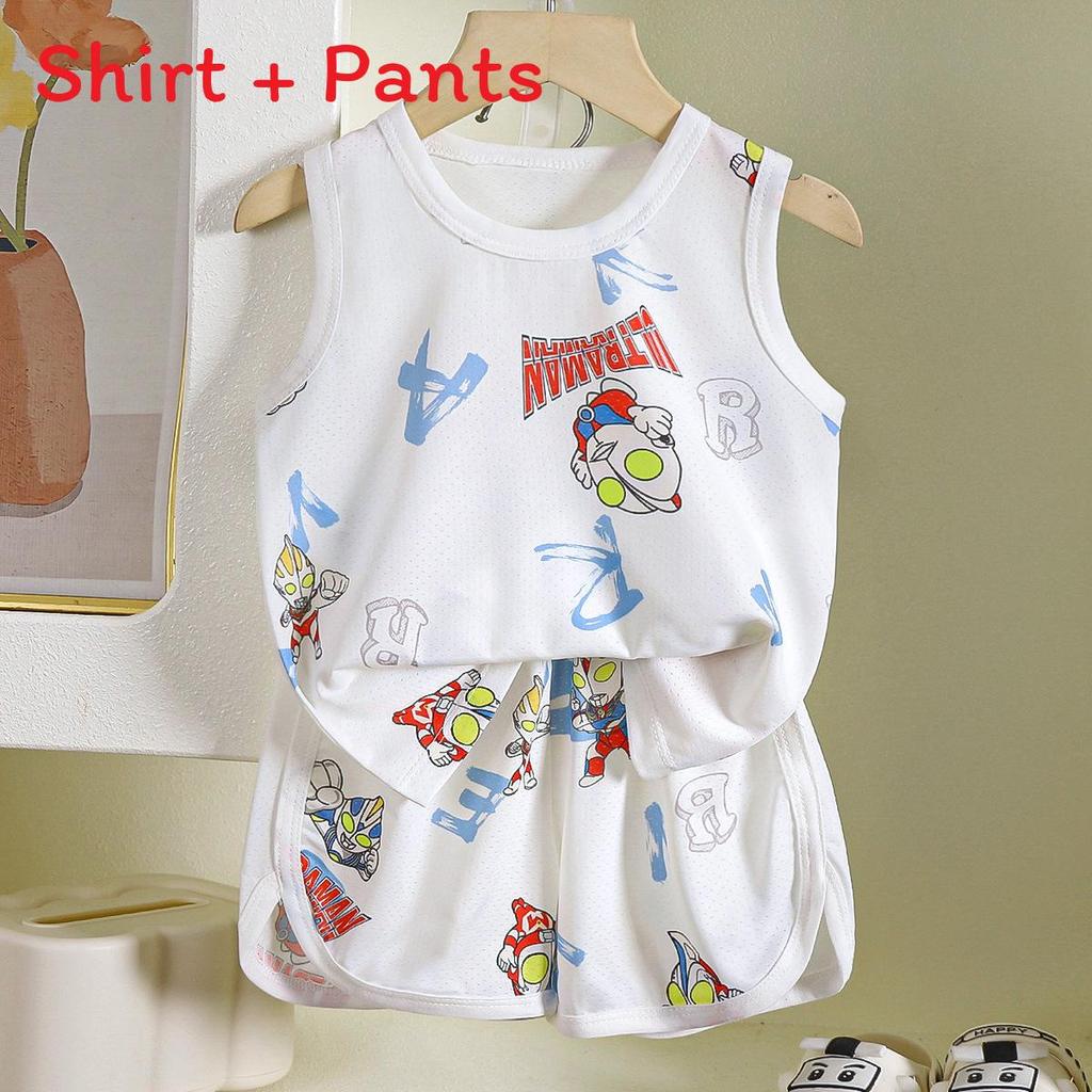 Childrens Summer Tank Top Shorts Set With Breathable Polyester Fabric For Active Kids