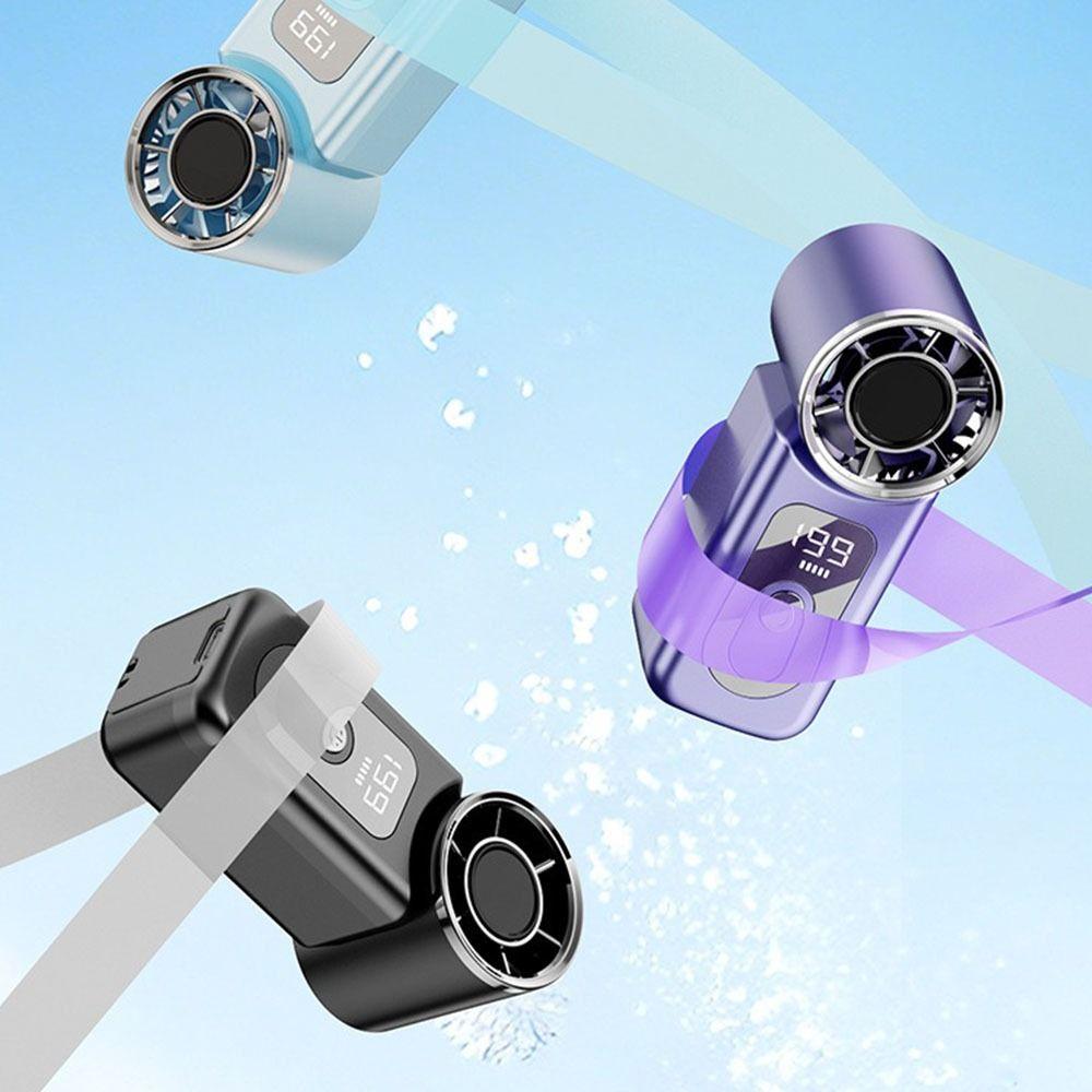 199 Adjustable Gears Handheld Turbo Fan LED Display Small Electric Fan Mini Fan  Summer Cooling