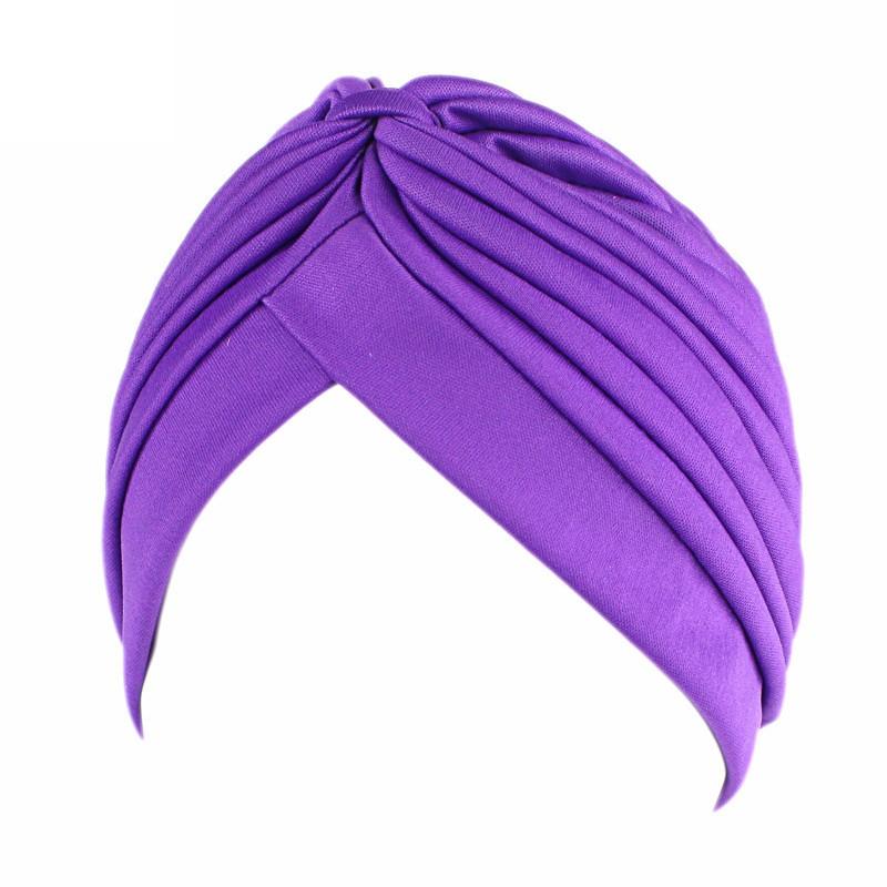 Stretchy Knot Twist Turban Bandanas Women Headscarf Bonnet Muslim Hijab Indian Hats Female Chemo Cap Adult Solid Color Head Wrap