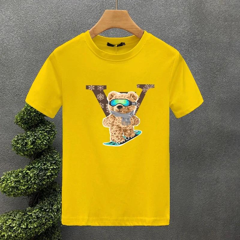 and WoSkateboard Print Short Sleeve T-Shirt High Quality Luxury Brand Shirt 100% Cotton Harajuku Summer Novelty