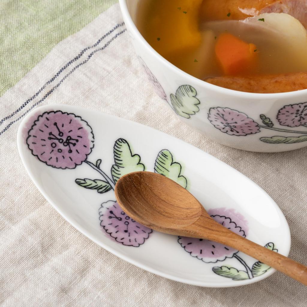 Flower Mini Small Plate and Spoon Rest Purple 30704