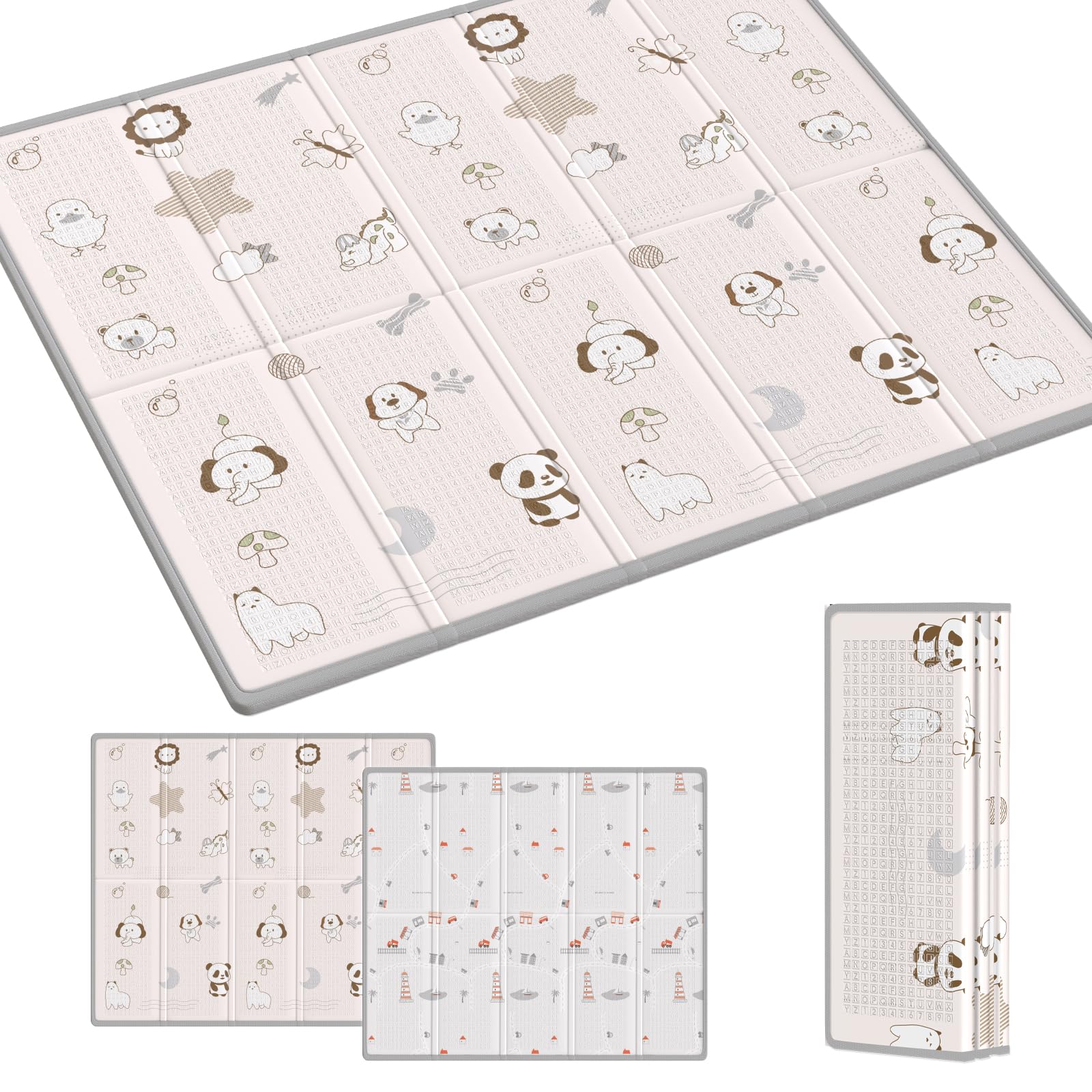 

Thick Baby Play and Includes a Storage Bag for Easy Storage and Perfect for and Daycare Town Mat, Foldable, Large, Non-Slip, Waterproof, Soundproof,