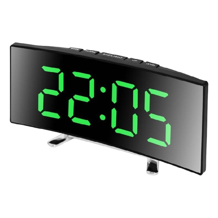 Mirror Double Digital Alarm Clock With Adjustable Night Lighting Quiet Operate Temperature Display Double Power Supply