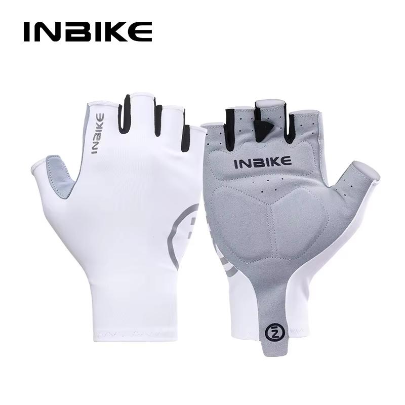 INBIKE Cycling Gloves Summer MTB Bike Gloves for Men Biking Gloves Gel Padded Half Finger Road Bike Bicycle Gloves Accessories L белый
