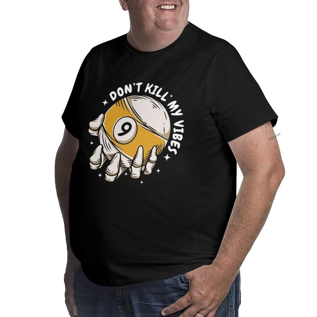 Plus Size S-6XL for 50-135KG Summer Billiards Sports Men T Shirt Harajuku O-neck Cotton Short Sleeves Clothing