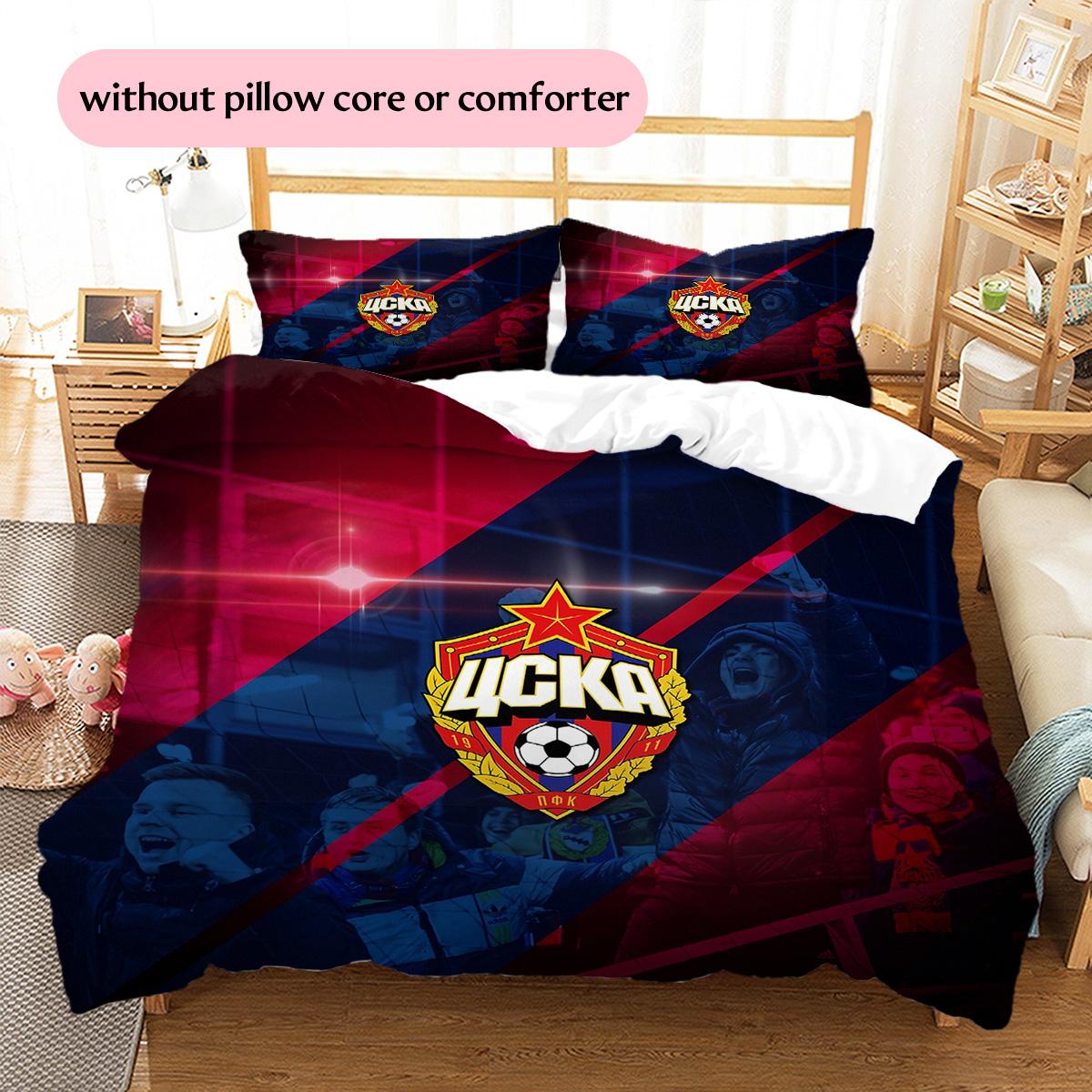 CSKA Moscow  Pattern Bedding Quilt Set  Home Decoration  Gift (1 * duvet cover + 2 * pillowcase  without core) 135x200cm