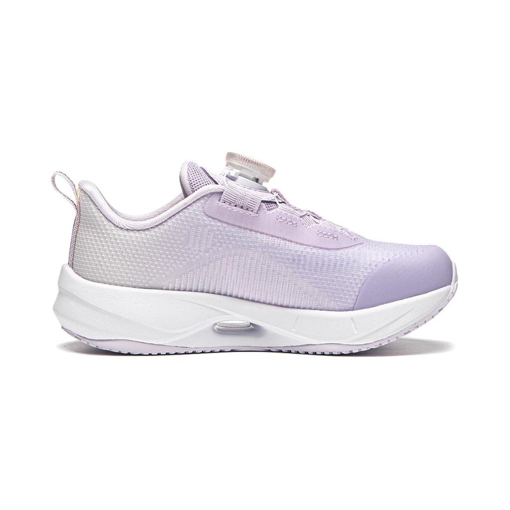 Li Ning Kids Synthetic Leather Comfortable Breathable Shock Absorbing Durable Low Top Casual Shoes Kids Casual Shoes White Purple Yellow YKAU008-6