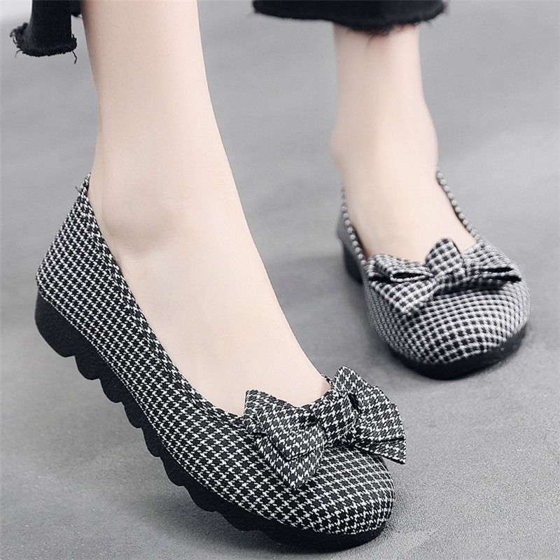 Polyurethane Sole Old North Cloth Shoes Women's Single Shoes Doudou Shoes Black Work Shoes Flat Sole Maternity Shoes Mother Shoes Large Size
