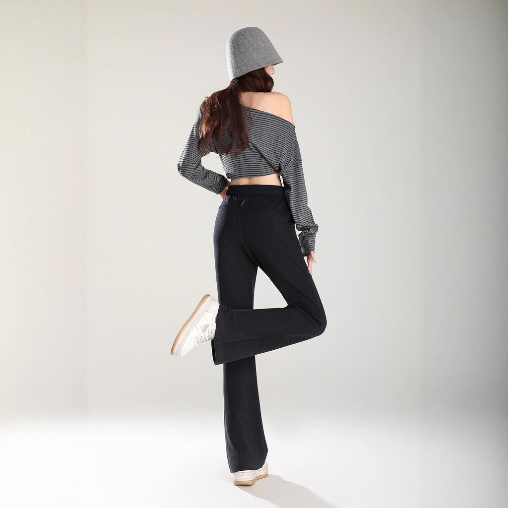 Jesienne damskie wyszczuplające spodnie z kaszmiru z rozszerzanymi nogawkami: Wszechstronny, Wysokiej Klasy Styl Drapowania