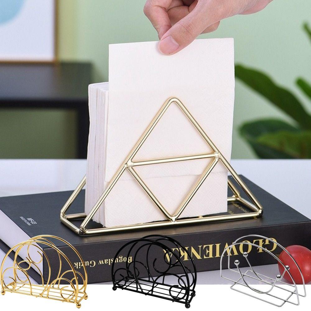 Ironwork Napkin Storage Rack Metal Tissue Dispenser High Quality Paper Stand  Table Decoration
