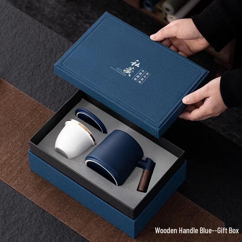 Zhiyue Ceramic Tea Infuser Mug with Wooden Handle