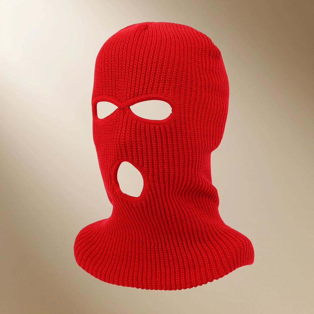 Herren- und Damen-Winterwarme Sturmhaube Radfahren Winddicht Drei-Loch-Maske Mütze Outdoor Gestrickte Überziehmütze Spoof Autositz Kopf c