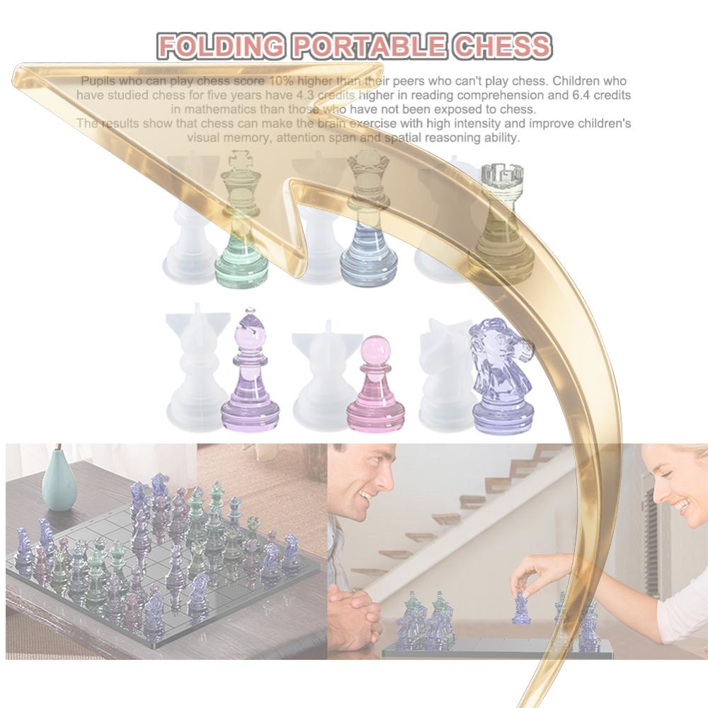 International Chess Pieces Epoxy Resin Mold Silicone Handmade Crafts Maker Mould