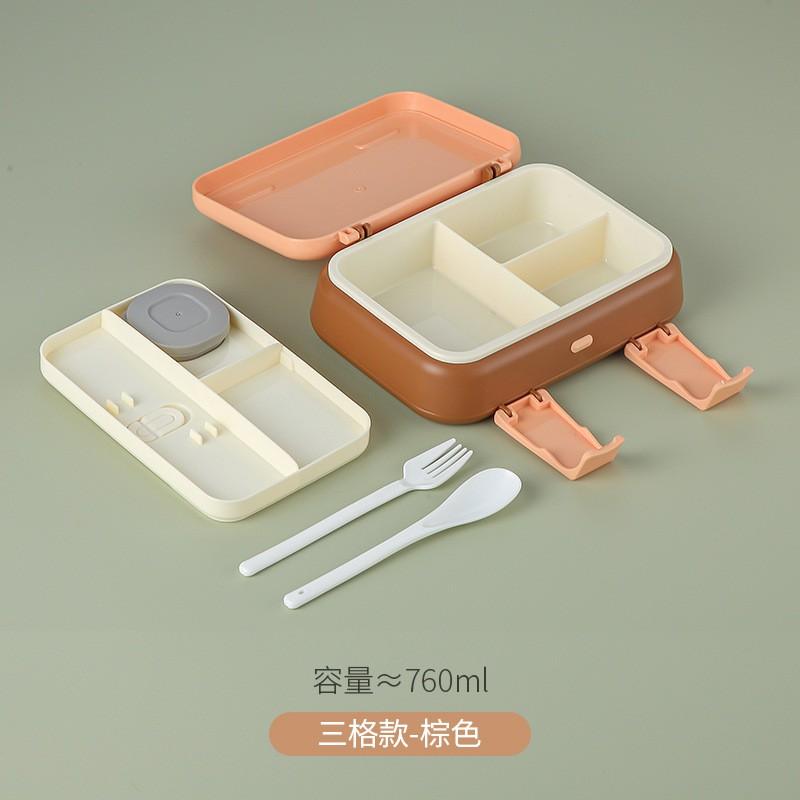 Kids Cartoon Double-Layer Bento Box Microwave-Safe Lunch Container With Utensils Portable Food Storage