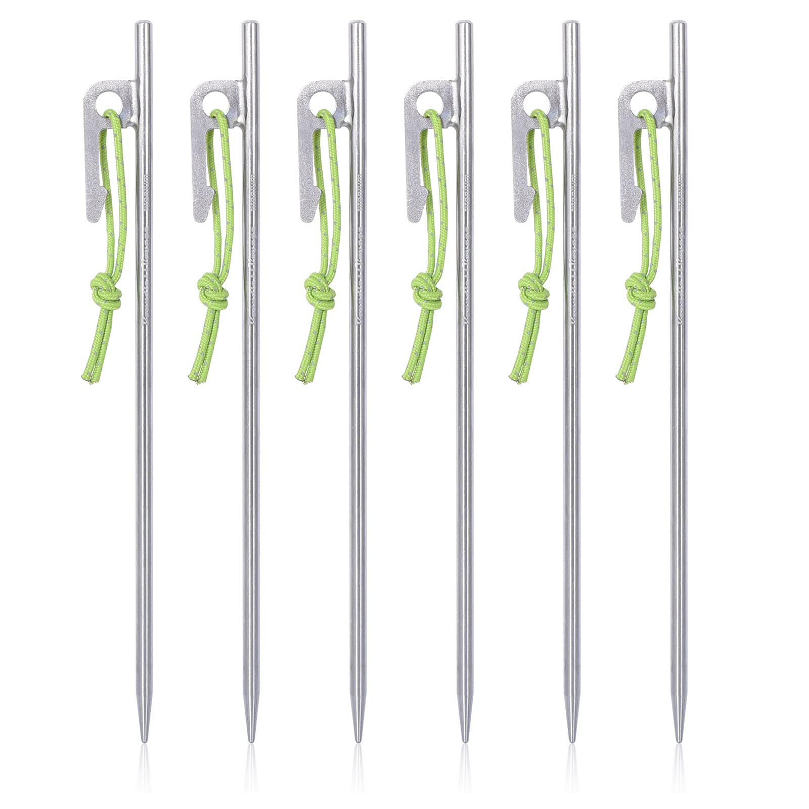 

Boundless Voyage Titanium 5mm Titanium for Hard and Grass Tent Outdoor Set of 6 Pegs, Solid, 20cm, Diameter, Alloy, Forged, Rocky, Sandy, Gravel,