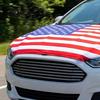 Easy Install Hood Cover American Flag Car 63 X 47 Inch Stretchable Polyester Spandex Fabric Fits Most Cars Trucks SUVs with Small Decorative