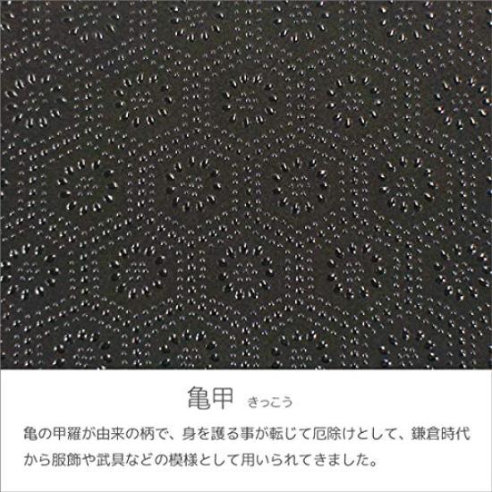 [Inden-ya] Inden Bifold Wallet, Bill Compartment I, No Coin Purse, Deerskin, Black with Black Lacquer, Tortoiseshell Pattern, 2005-01-003