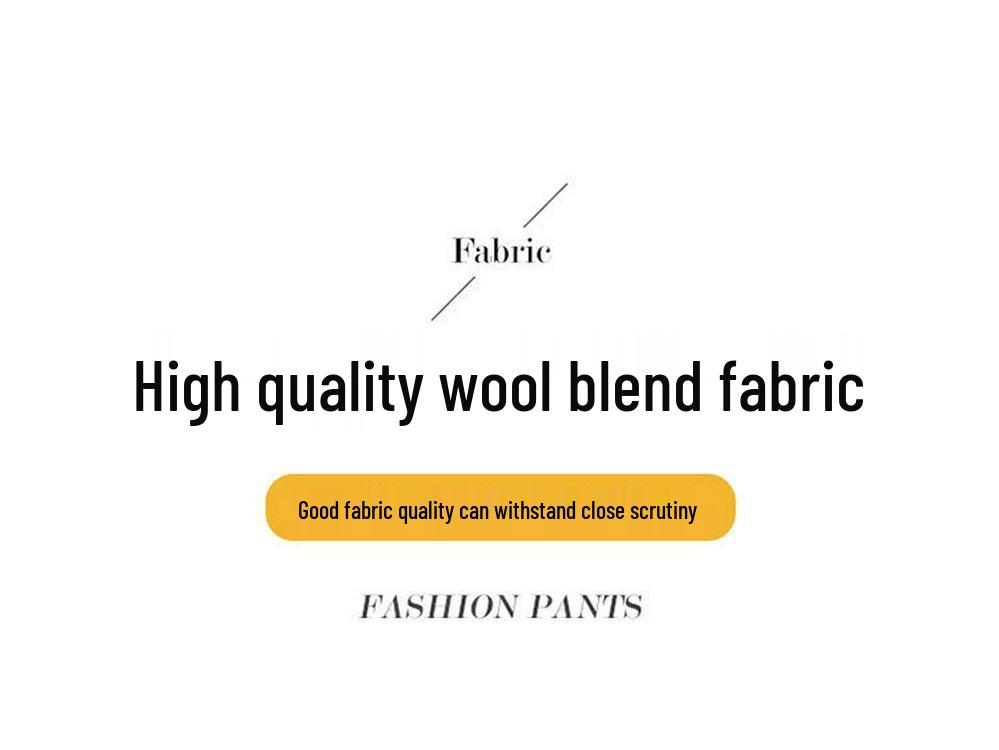 2025 Autumn/Winter Women's Woolen Curved Blade Wide-Leg Pants, Plus Velvet, Thick, Comfortable, Skin-Friendly, Casual Banana Pants
