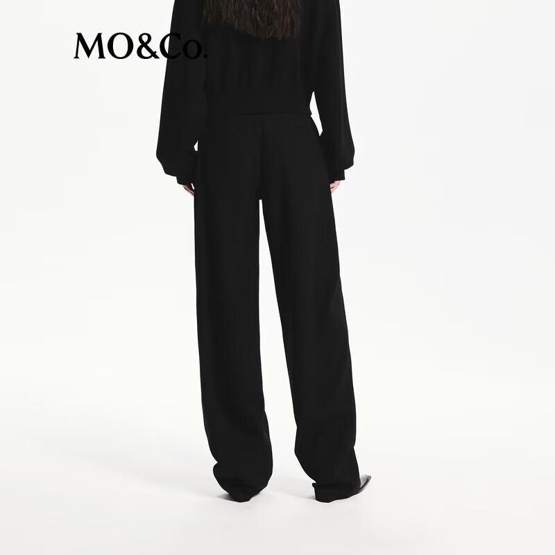 MO&Co. Merino Wool Blend High-Waist Straight Trousers