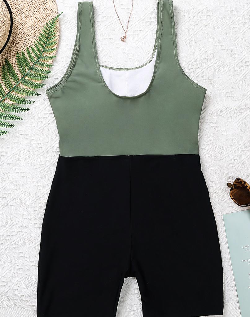 Women's Bikini New Black Stitching Waist Hollow One-piece Bikini Sexy Swimsuit