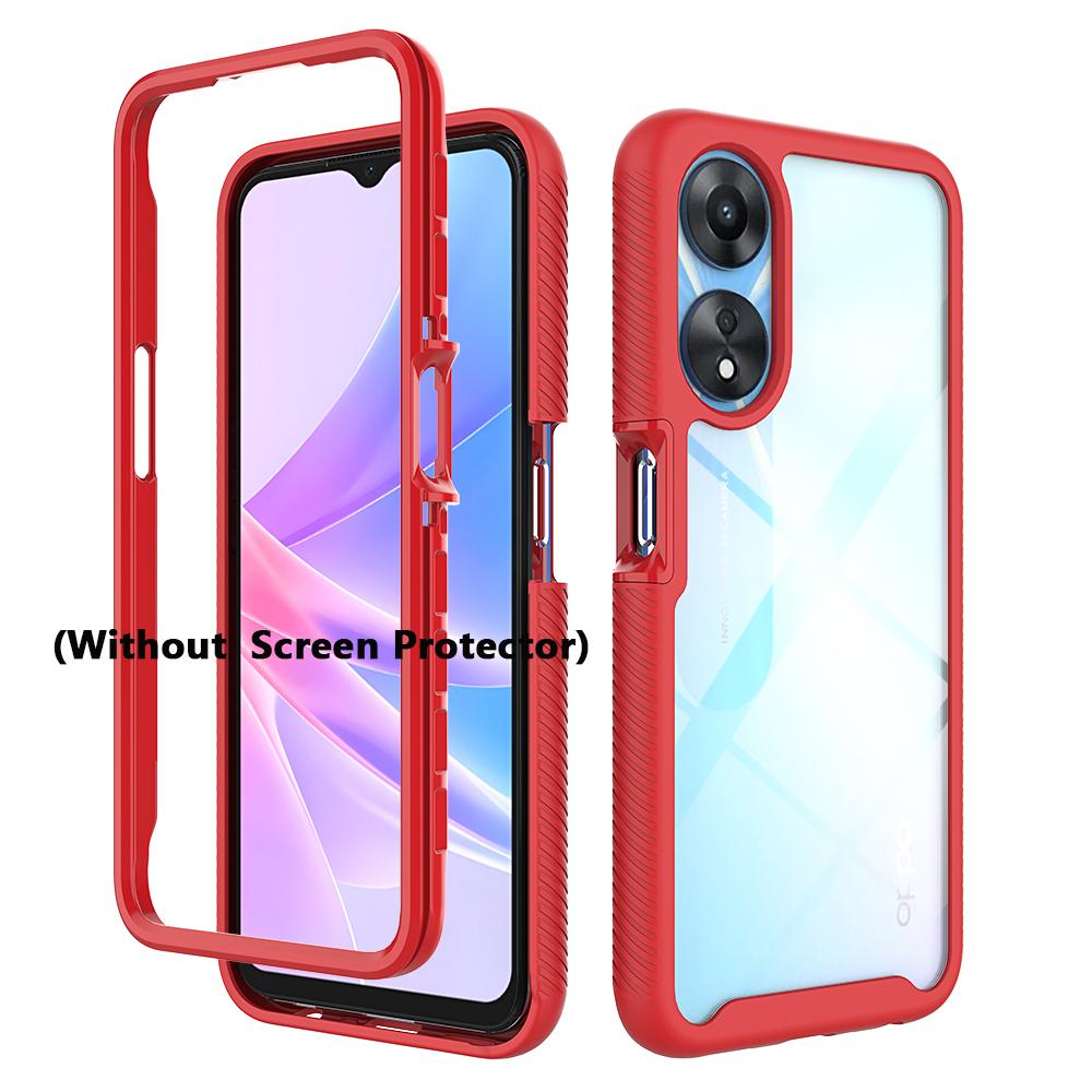 2 in 1 Hybrid Armor Shockproof Phone Case For OPPO A78 5G CPH2483 CPH2495 TPU Plastic Frame Transparent Acrylic Cover Fundas
