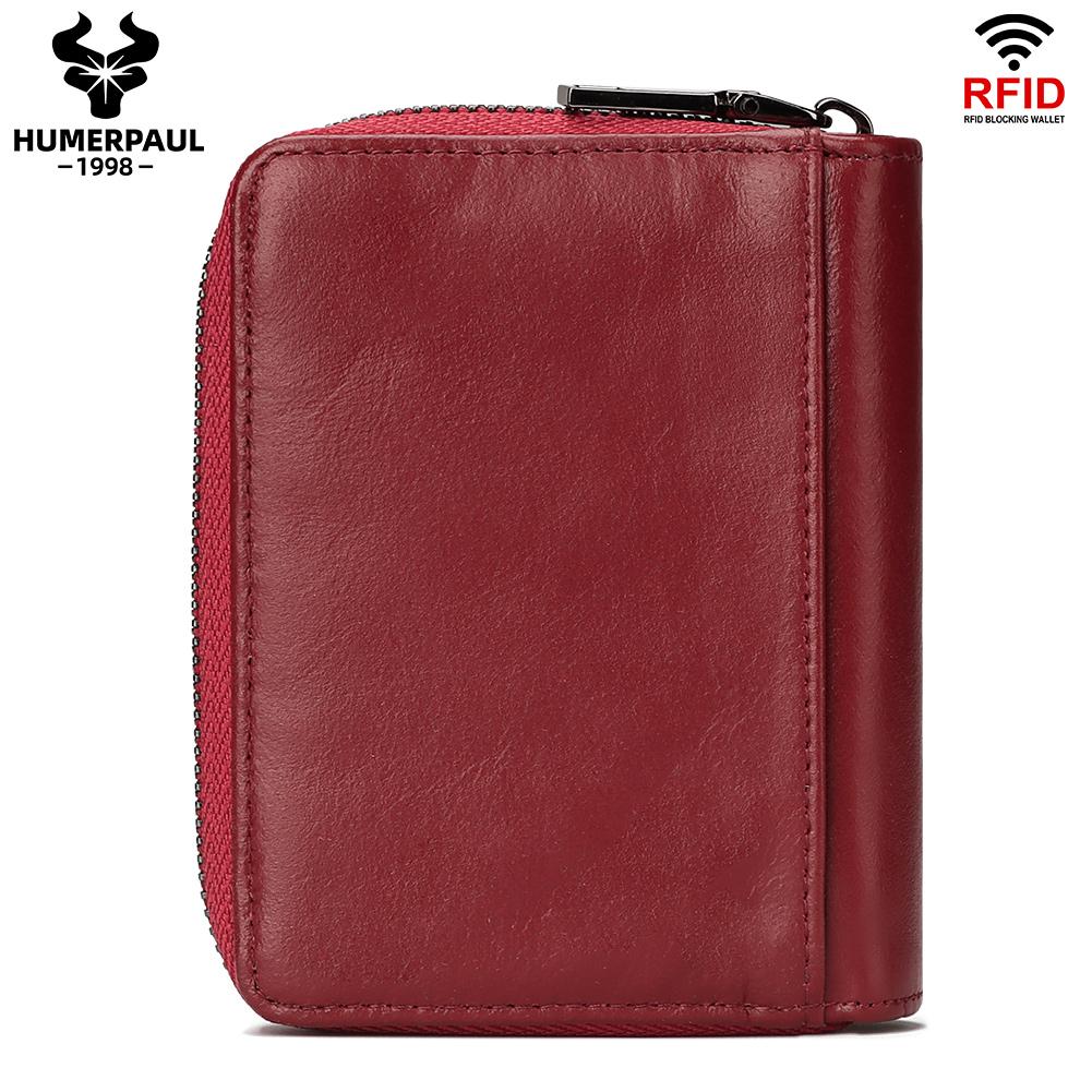 HUMERPAUL Leather ladies wallet Rfid multi-function card holder, coin purse
