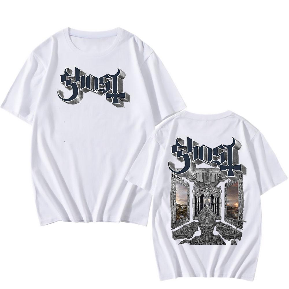 Skeletá Album 2025 New T-shirt Ghost Band Satanized Printing Tshirt Heavy Mental Fashion Summer T Shirt Grunge Hip Hop Tees Male