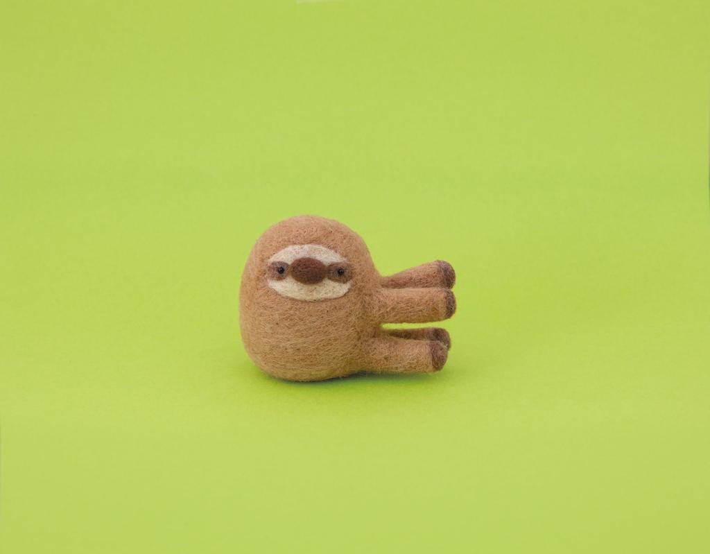 Hamanaka Felt Lazy Animals Made with Felted Lazy Sloth Coma Kit Wool, H441-657, Design