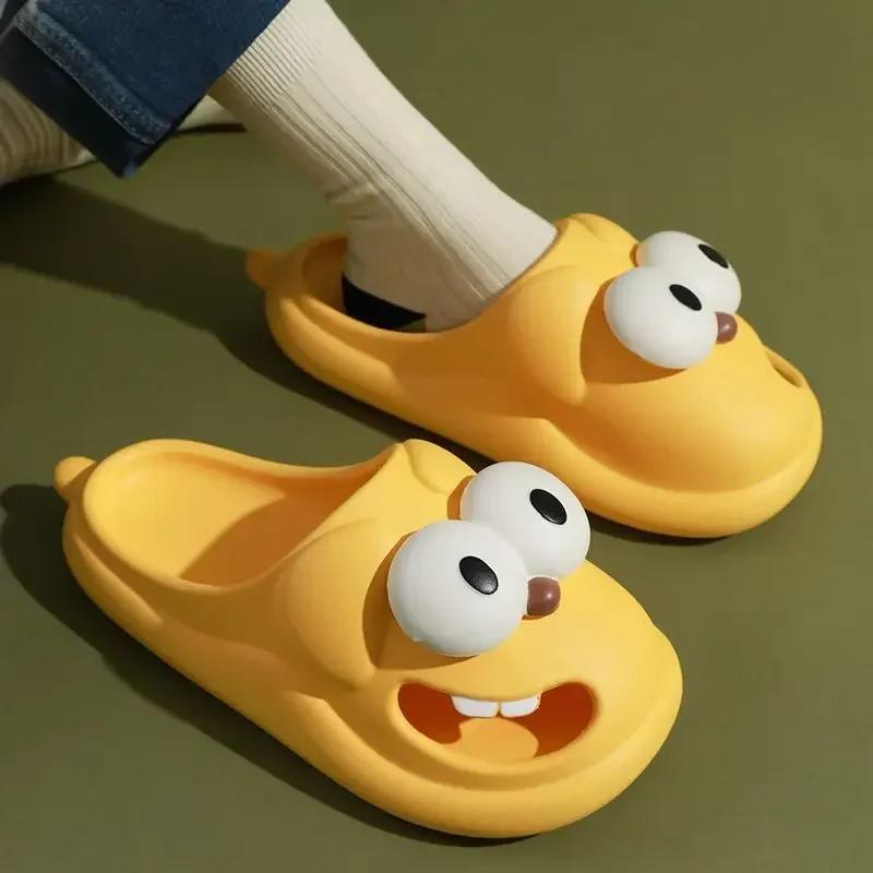 Fashion Funny Cartoon Dog Slippers Women Summer  New Hollow Out Thick Sole Anti-slip PVC Slippers Shoes for Women Zapatos De Mujer