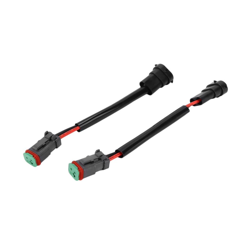 2pcs DT Female to H11 Male Conversion Wire Harness Adapter Waterproof for LED Work Lamp Light Bar